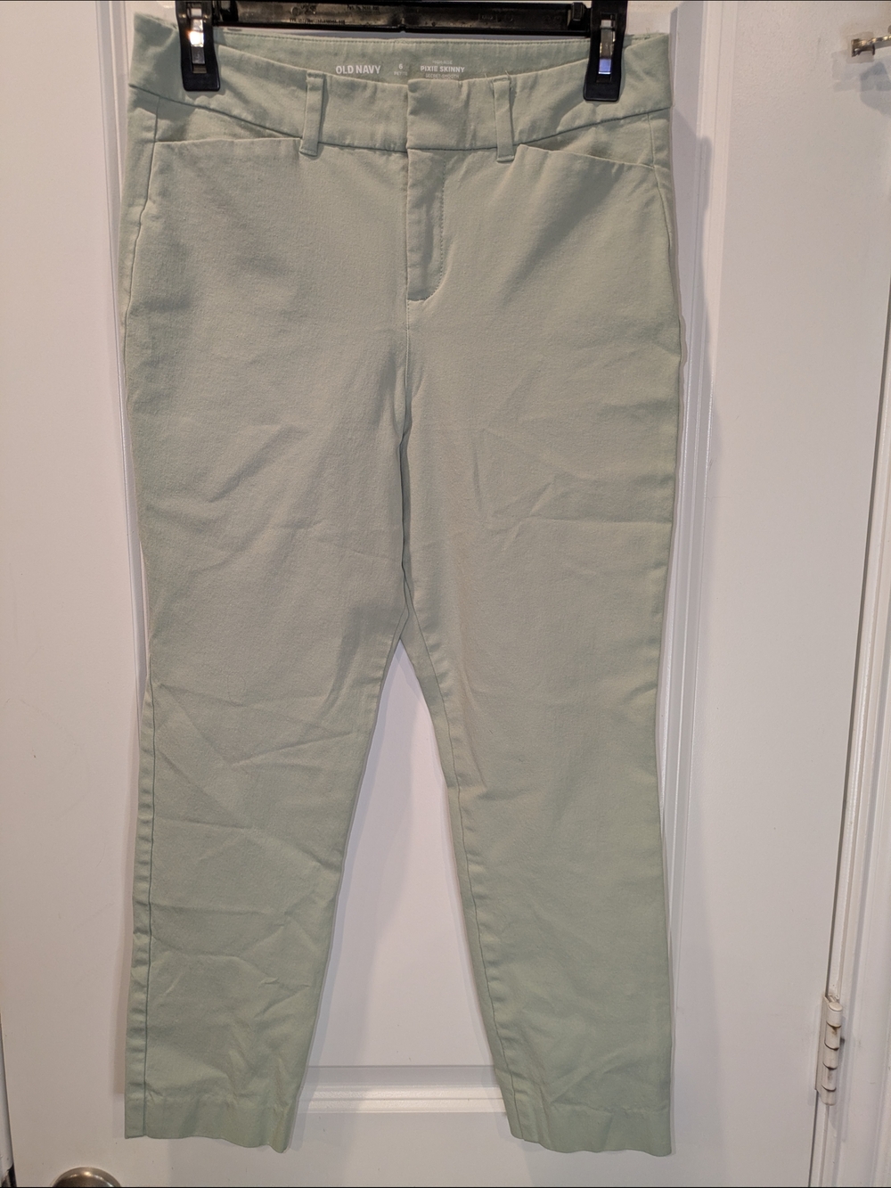 Old Navy Pixie Skinny Pants Size 6 Petite High Rise Green Ankle Career Stretch